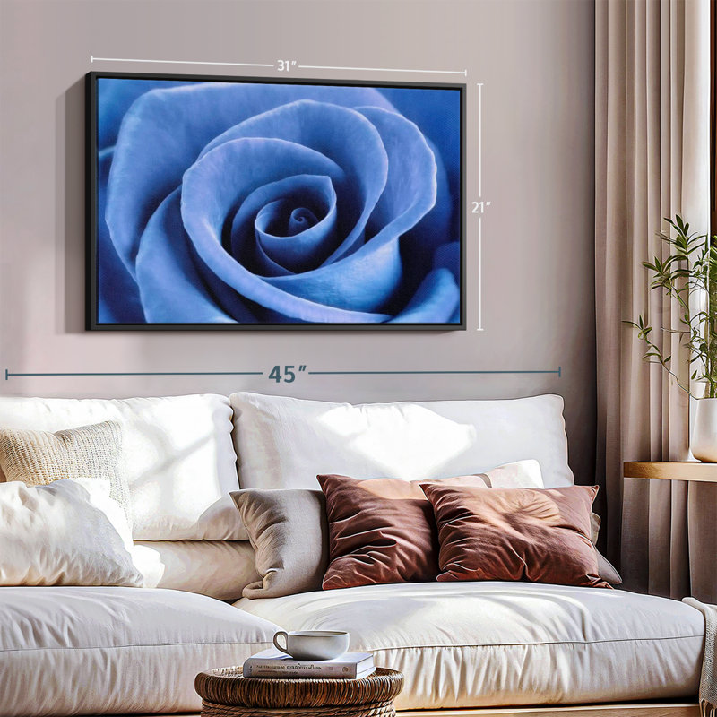 Impression sur toile Denim Blue Rose, H 21 po x l 31 po