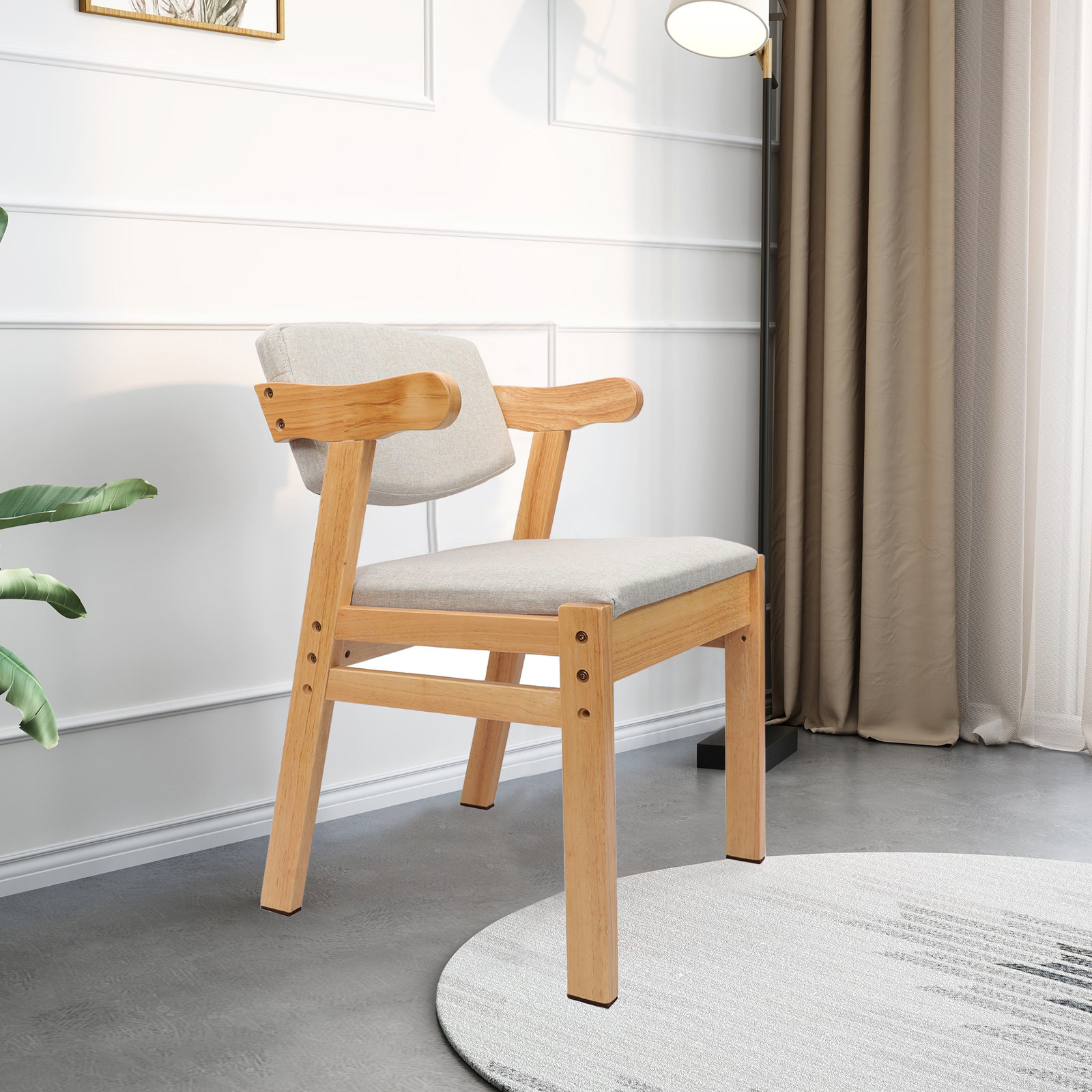 Kids Writing Desk and Chair Set, Beige