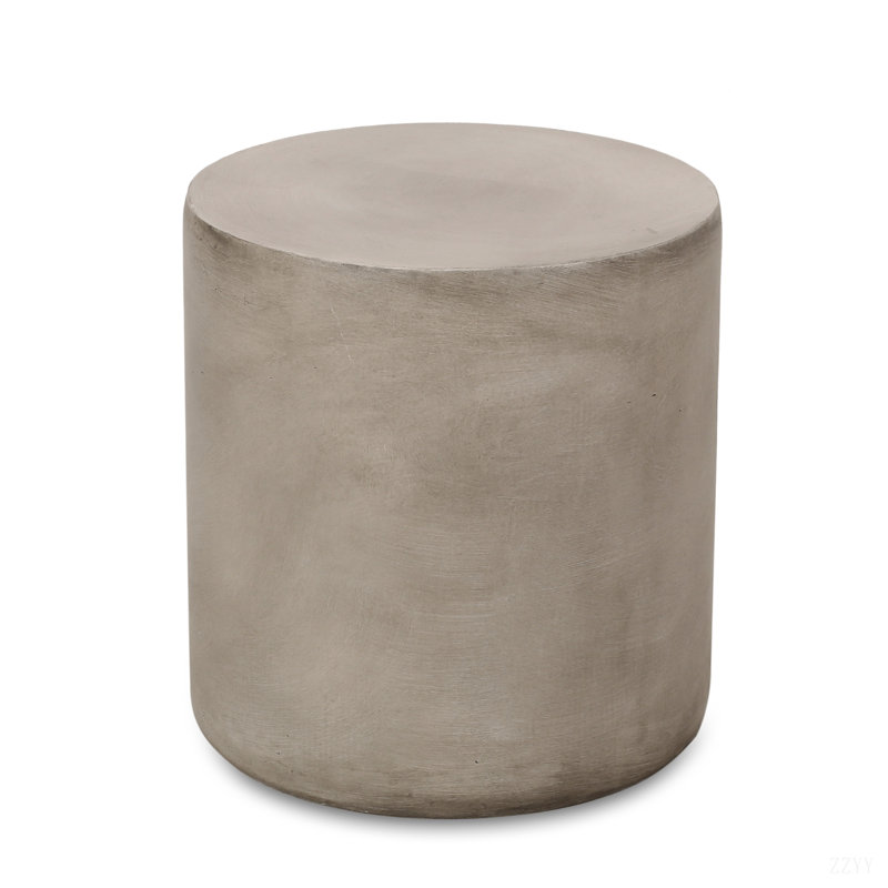 Outdoor Lightweight Concrete Side Table,Light Gray