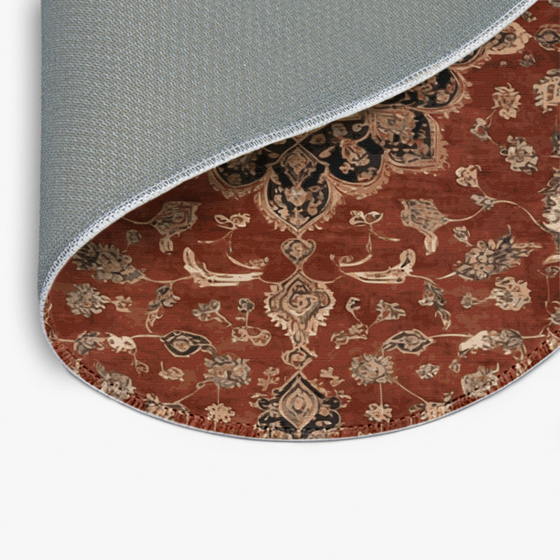 Tapis d'intérieur et d'extérieur brun Persian, Rond 5 pi