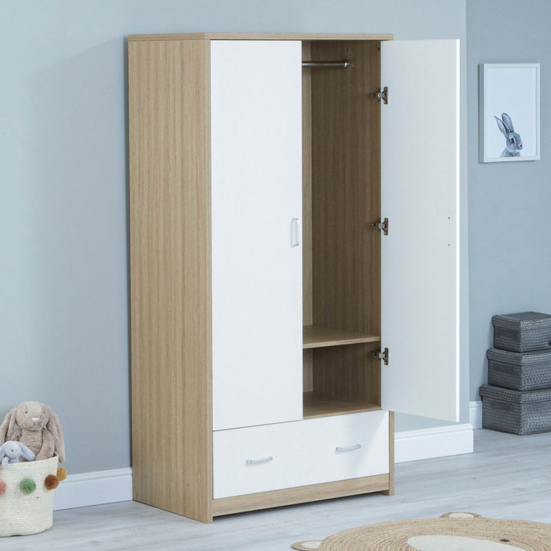 Luno Veni 2 Door Wardrobe, White/Oak
