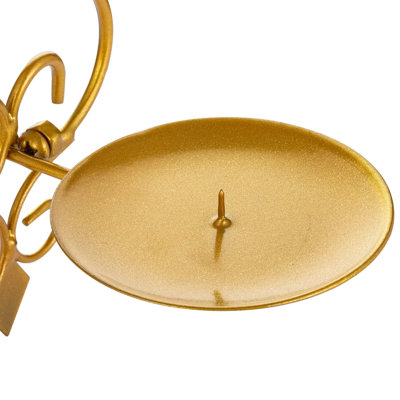 2-Piece Gold Wall-Mounted Candle Sconces, Elegant European Hooks For Entryway & Bedroom