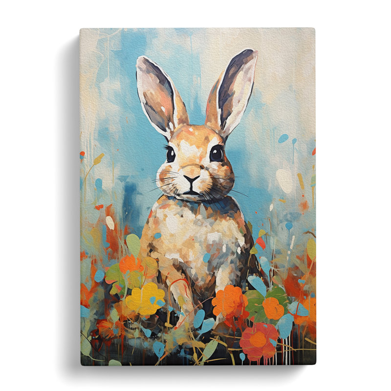 Rabbit Expressionism No.2 - Wrapped Canvas, 50cm H x 35cm W x 3cm D