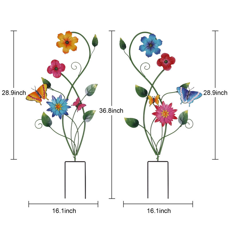 Ensemble de 2 piquets de jardin Butterfly