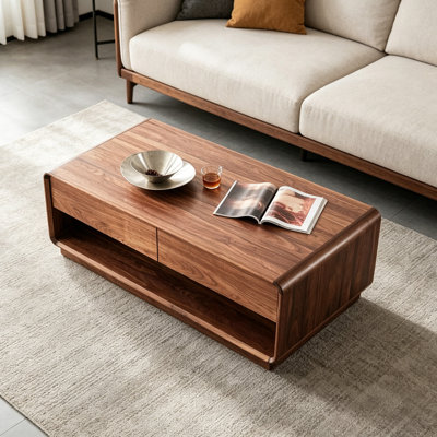 Table basse en bois massif avec 4 tiroirs Simplicity