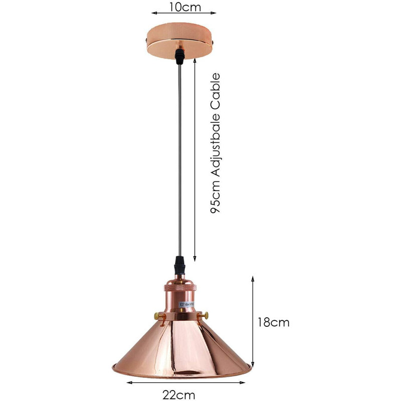 1 - Light Rose Gold Cone Pendant