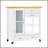 Versatile White Kitchen Island Cart with Walnut Wood Top, Rolling Storage Cabinet on Wheels, and Multiple Drawers