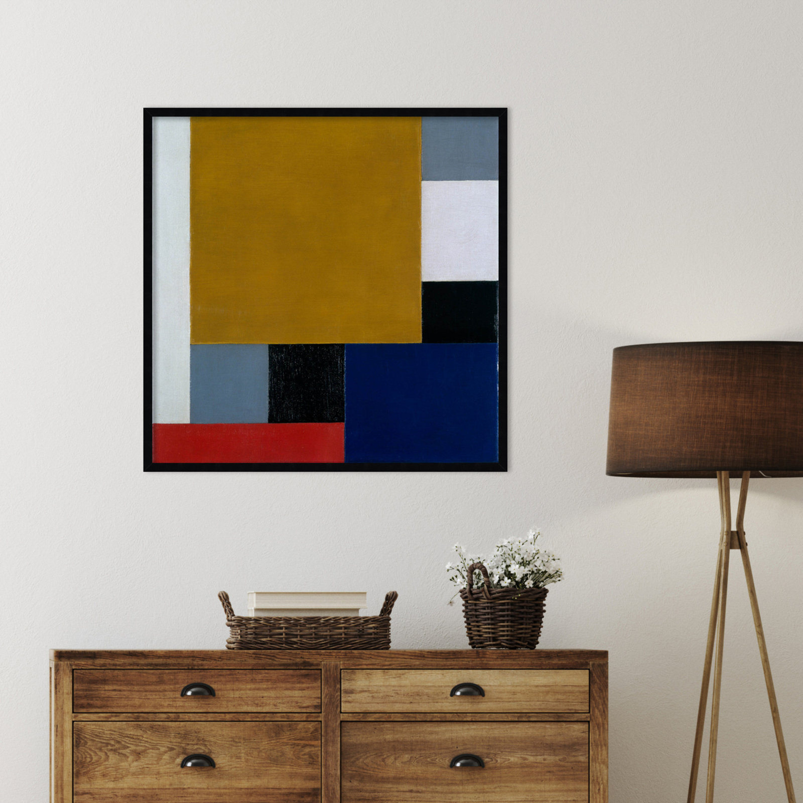 Dannette "Composition 22" Print, 33" H x 33" W, Black Paper Framed