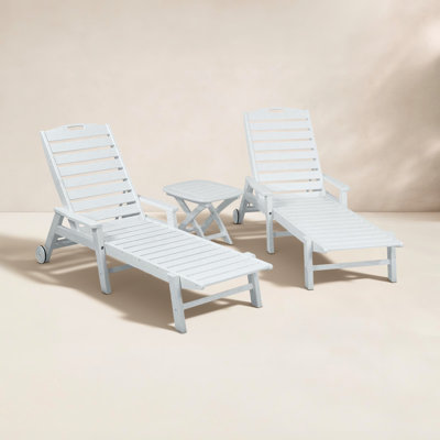 POLYWOOD® Nautical 27" Patio Chaise Lounge Set