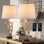 Lampe de table en bois de ferme 26 po avec ports USB