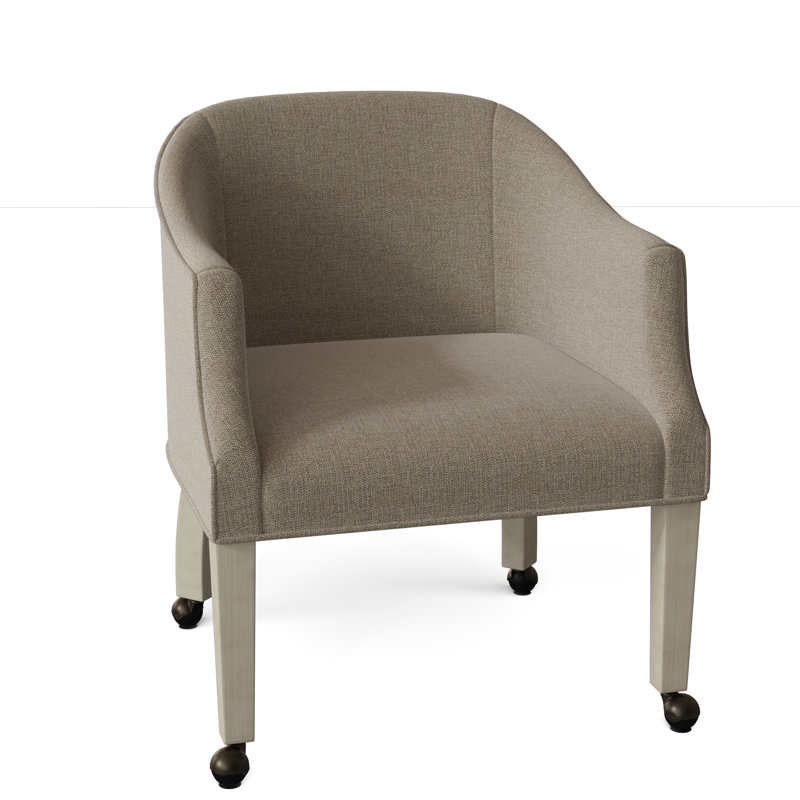 Fauteuil demi-tonneau Aiden, 3152 Lin 100% polyester, Noyer