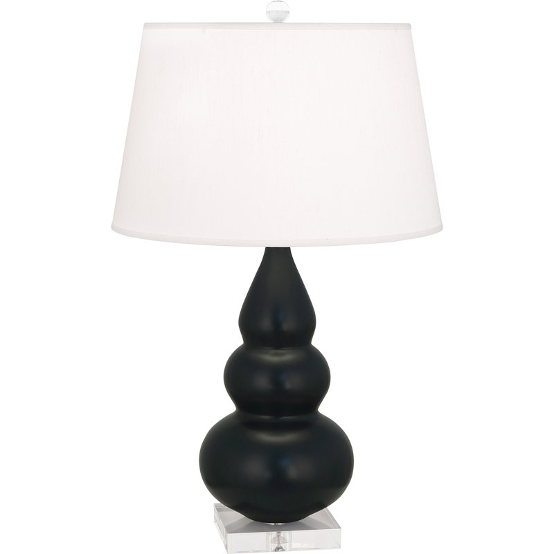 Small Triple Gourd Table Lamp, Matte Obsidian