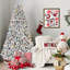 Arbre de Noël floqué avec support en métal-172380242-172380227