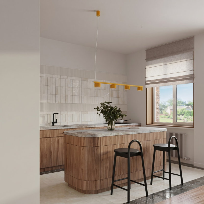 Chandelier AURA 4 white Gx53, Yellow
