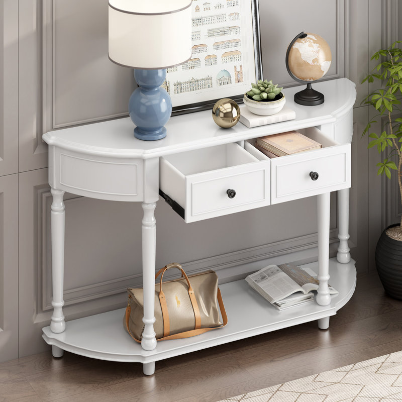 Roshawna 52'' Console Table, Cherry , Antique Blue, 33.4" H x 52" W x 12.6" D