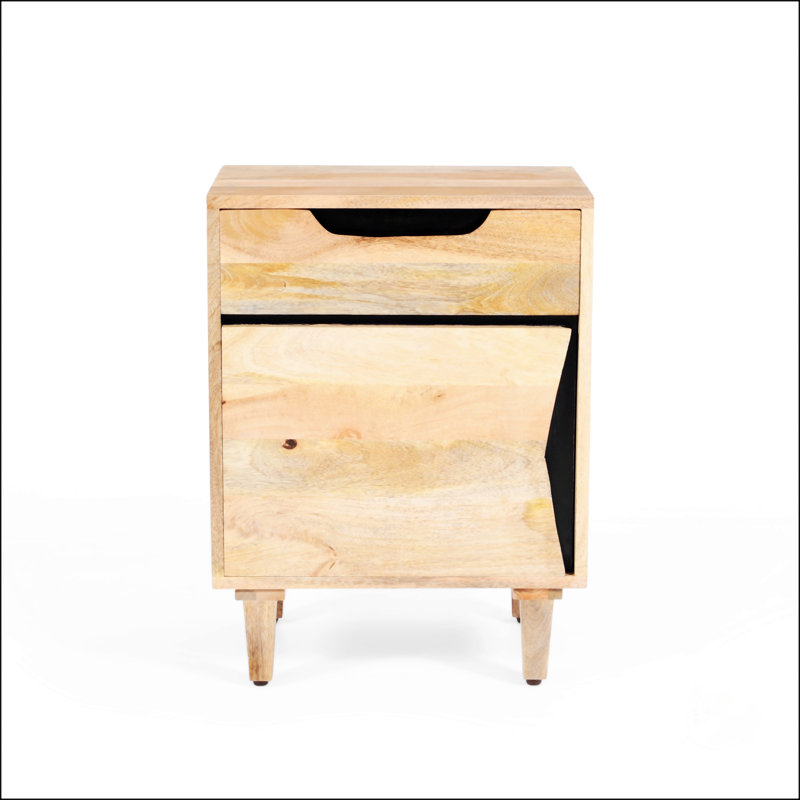 Table de chevet en bois naturel