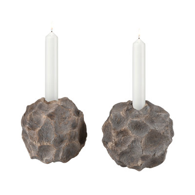 Ensemble de 2 bougeoirs Beachcomber - naturel