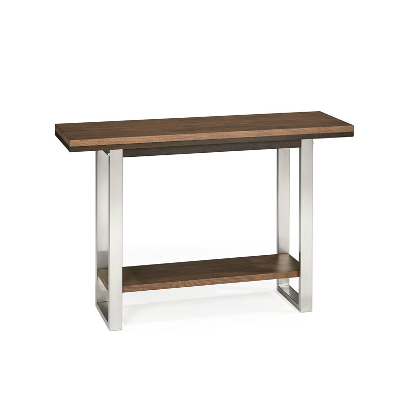 Bettye 112cm Console Table, Dark Wood, Silver