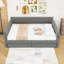 Grand lit plateforme tapissier avec ports USB et 2 tiroirs de rangement-1705998182