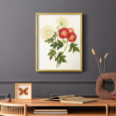 Fleurs des saisons I, reproduction encadrée - bois massif