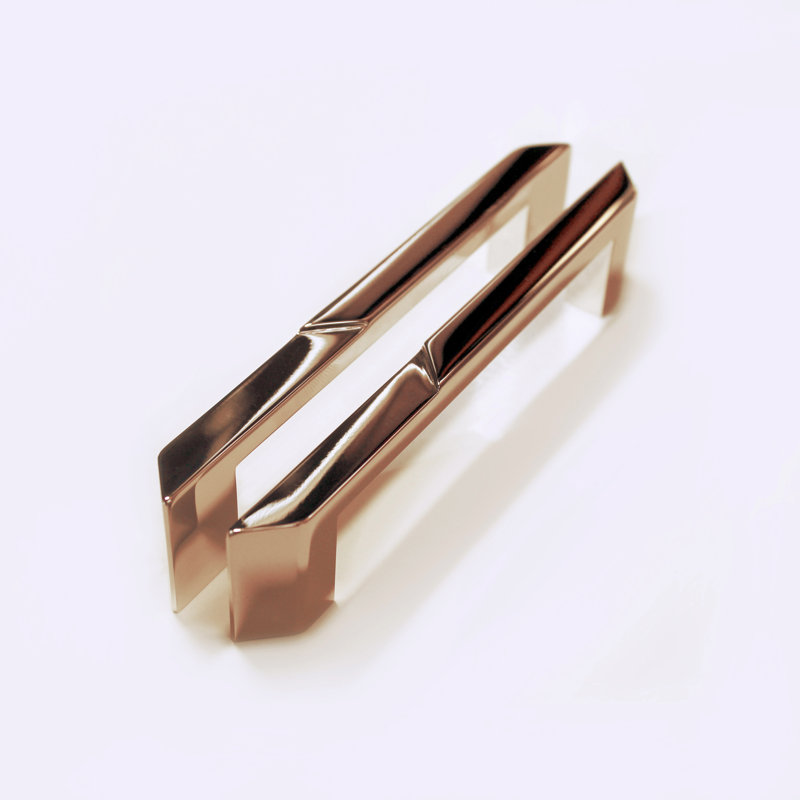 Pyramid Bar / Handle Pull, Polished Copper, 5 1/4"