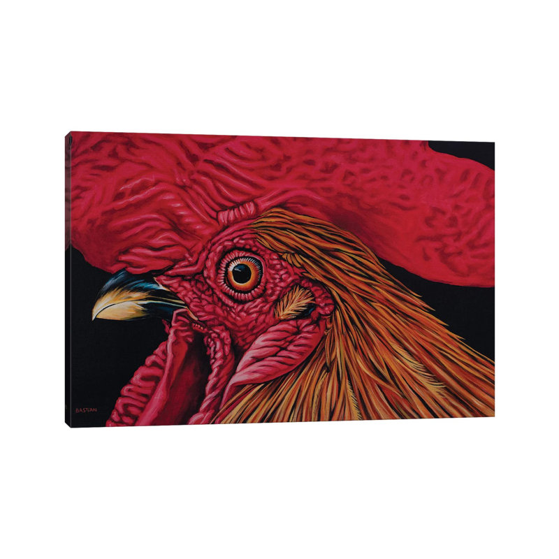 Orange Rooster by Clara Bastian - Wrapped Canvas Print, 66.04 cm H x 45.72 cm W x 3.175 cm D