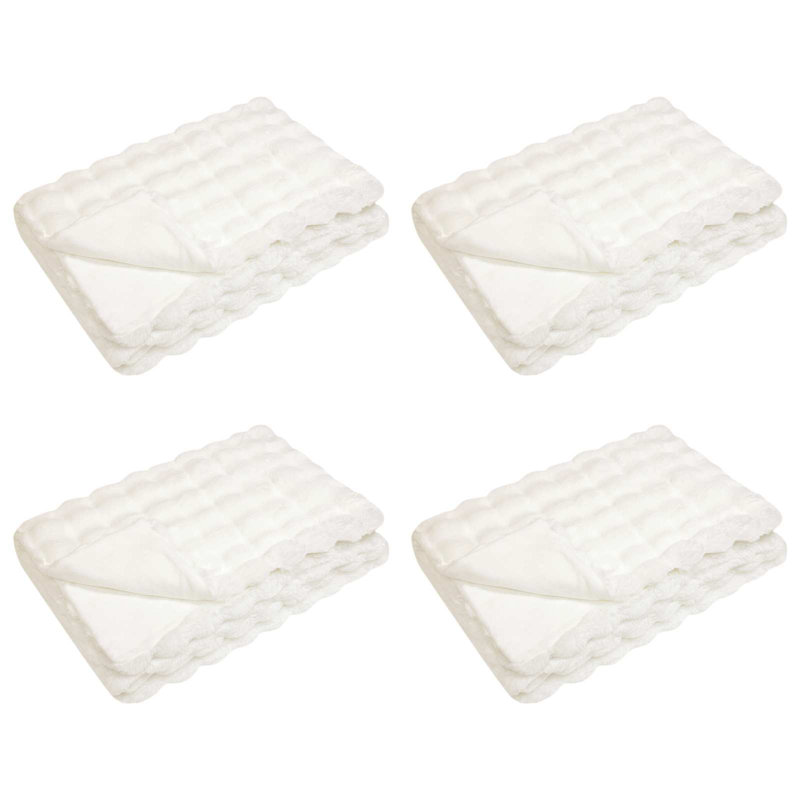 6-36 Throw Blanket, 130cm x 150cm, White