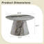 Table basse circulaire texturée en fibres à densité moyenne, diamètre 23,6 po, hauteur 13,7 po, placage texturé gris, texture délicate, adaptable à un plateau de table circulaire.