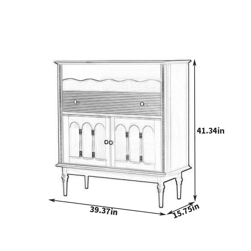 Retro Walnut-Colored Sideboard