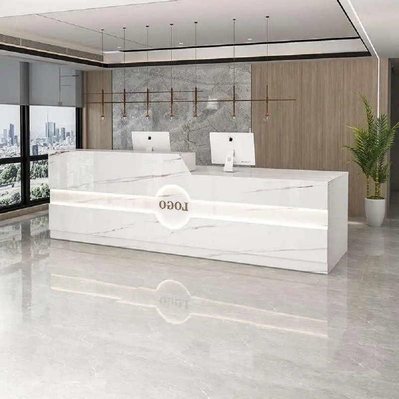 Chloette L-Shaped Executive Desk, White, Left