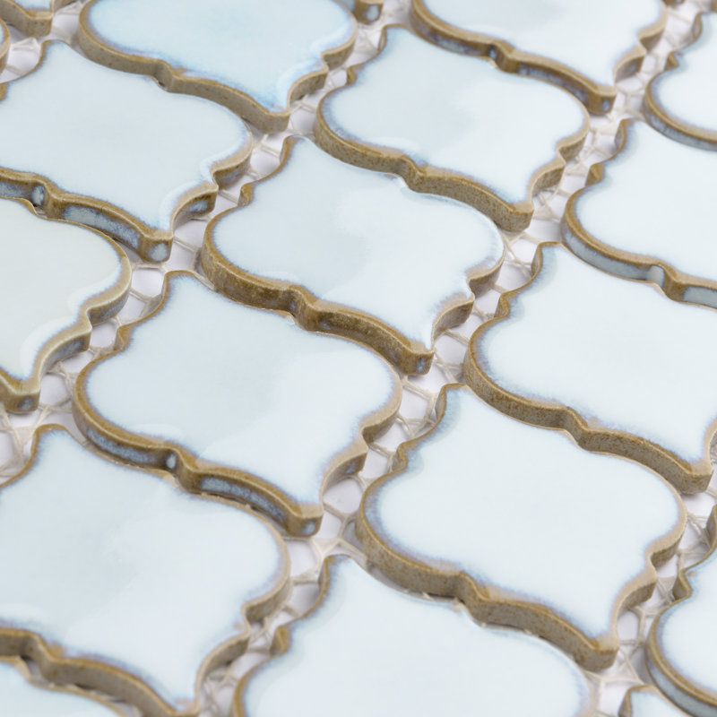 Hudson Tangier 2" x 2" Porcelain Arabesque Mosaic Wall & Floor Tile, Silk White
