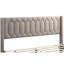 Lit double avec tissu en toile de jute brune et tête de lit à motif de losanges, plateforme moderne sans sommier tapissier requis