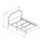 Grand lit tapissier en lin gris Gilda avec pieds en métal H 49,54 po x l 64,03 po x L 86,01 po Gilda