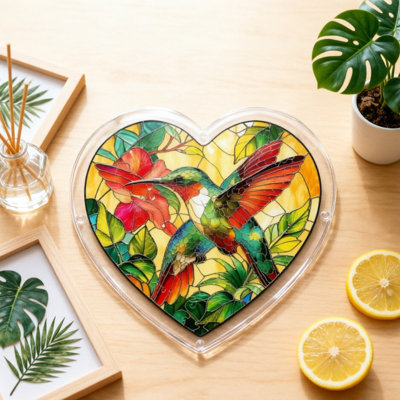 Acrylic Heart-shaped Puzzle Wind Chime Pendant 83-Piece Puzzle Porch Garden Wind Chime