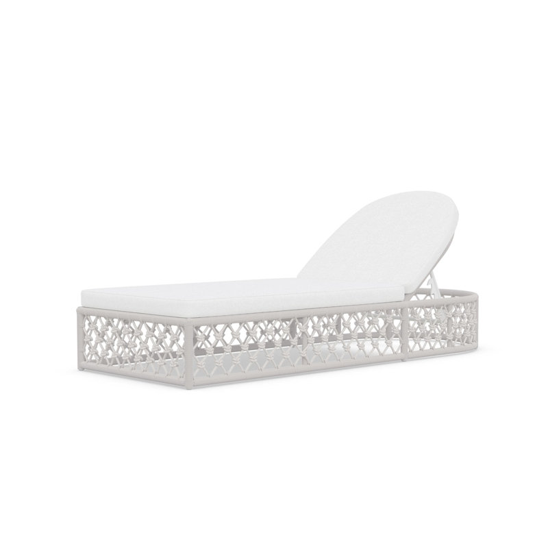 Amelia 78.35" Long Reclining Single Chaise with Cushions, Sand Frame/Cloud Cushion