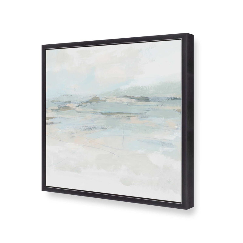 «Softly Spoken Waves II», reproduction sur toile dans un cadre, H 13,75 po x l 13,75 po, Cadre de coin ouvert en zinc patiné