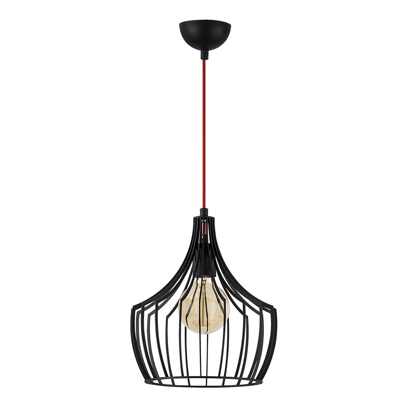 Lustre moderne noir, 27 po de diamètre x 49,6 po de hauteur | Corps en métal, douille E27 (40 W maximum) | Design industriel et scandinave, parfait pour la décoration intérieure, la salle à manger ou l'espace de vie, éclairage durable et élégant