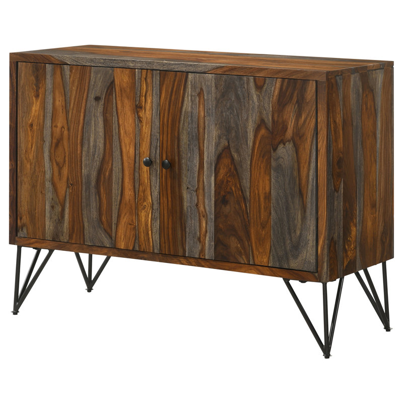 Armoire de rangement en bois Sheesham Jelena, Brun