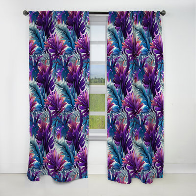 Palm Reverie Tropical Pattern - Floral Curtain - Blackout Floral Curtain - 1 Panels