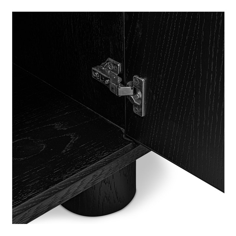 Marcelle 80'' W Solid Wood Sideboard, Black