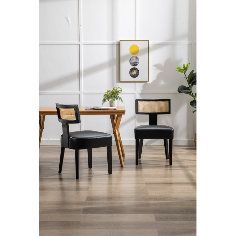 Chaise parsons large 20,47 po Shamiera, Mélange de lin noir
