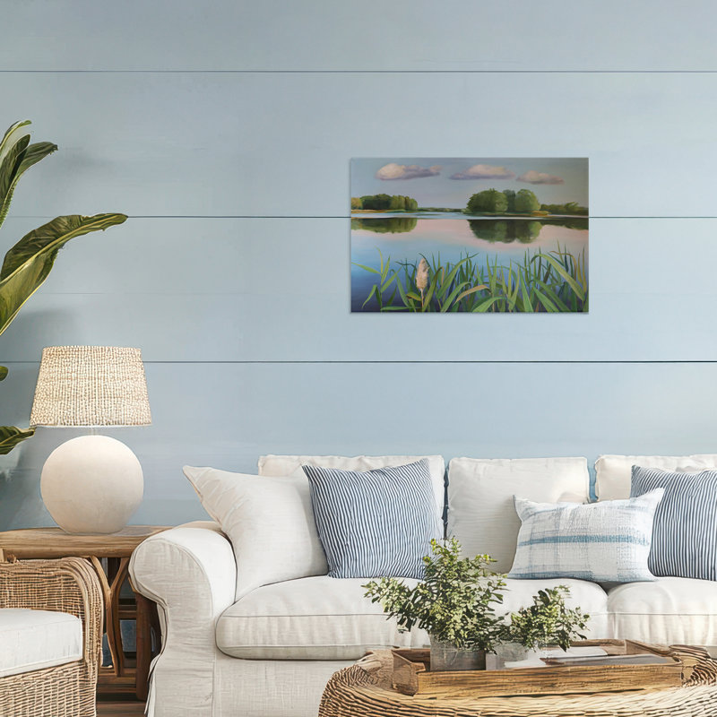 Toile réfléchissante Serene Marsh, design par Violeta Vollmer, H 20 po x l 30 po