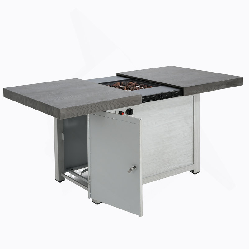 Table de foyer extensible rectangulaire en alliage d'aluminium, 50 000 BTU