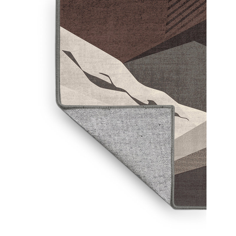 Tapis gris délavé à la machine Pacchiana, Rond 3 pi