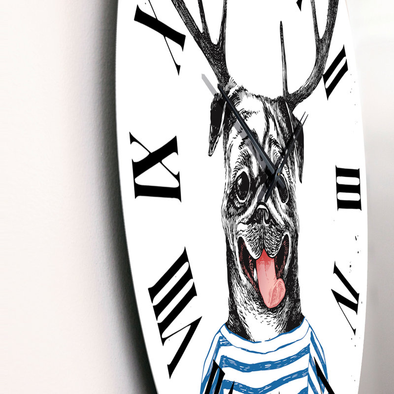 Carlin habillé de style hipster - Horloge murale traditionnelle, Grand