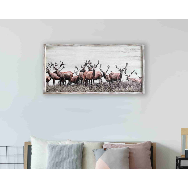 Graceful Deers - Impression sur toile tendue, H 24 po x l 48 po x P 1,5 po