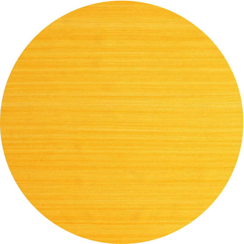 Tapis de zone jaune contemporaine, Rond 5 pi