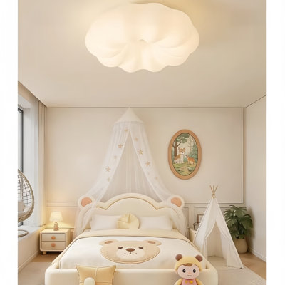 17.72" Pumpkin Cloud LED Flush Mount Ceiling Light Dimmable with Remote Control
