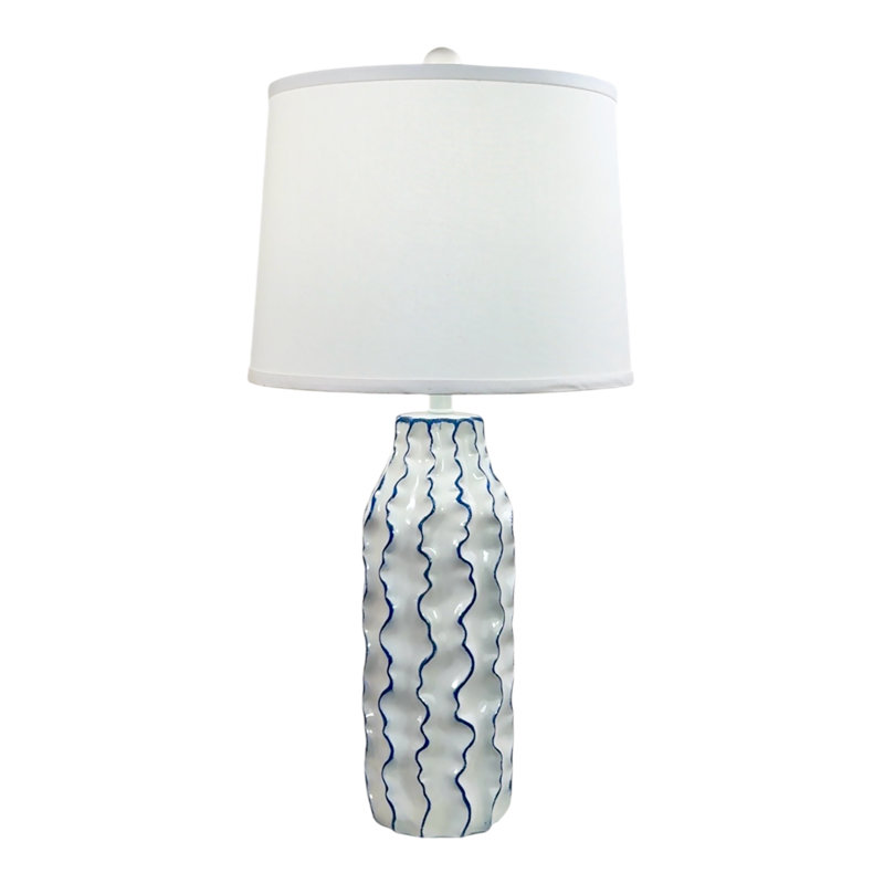 LAMPE DE TABLE NUDE / MAWY, Blanc / Bleu