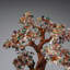Genuine Multi Gemstone Bonsai Tree in Oval Porcelain Pot (14")